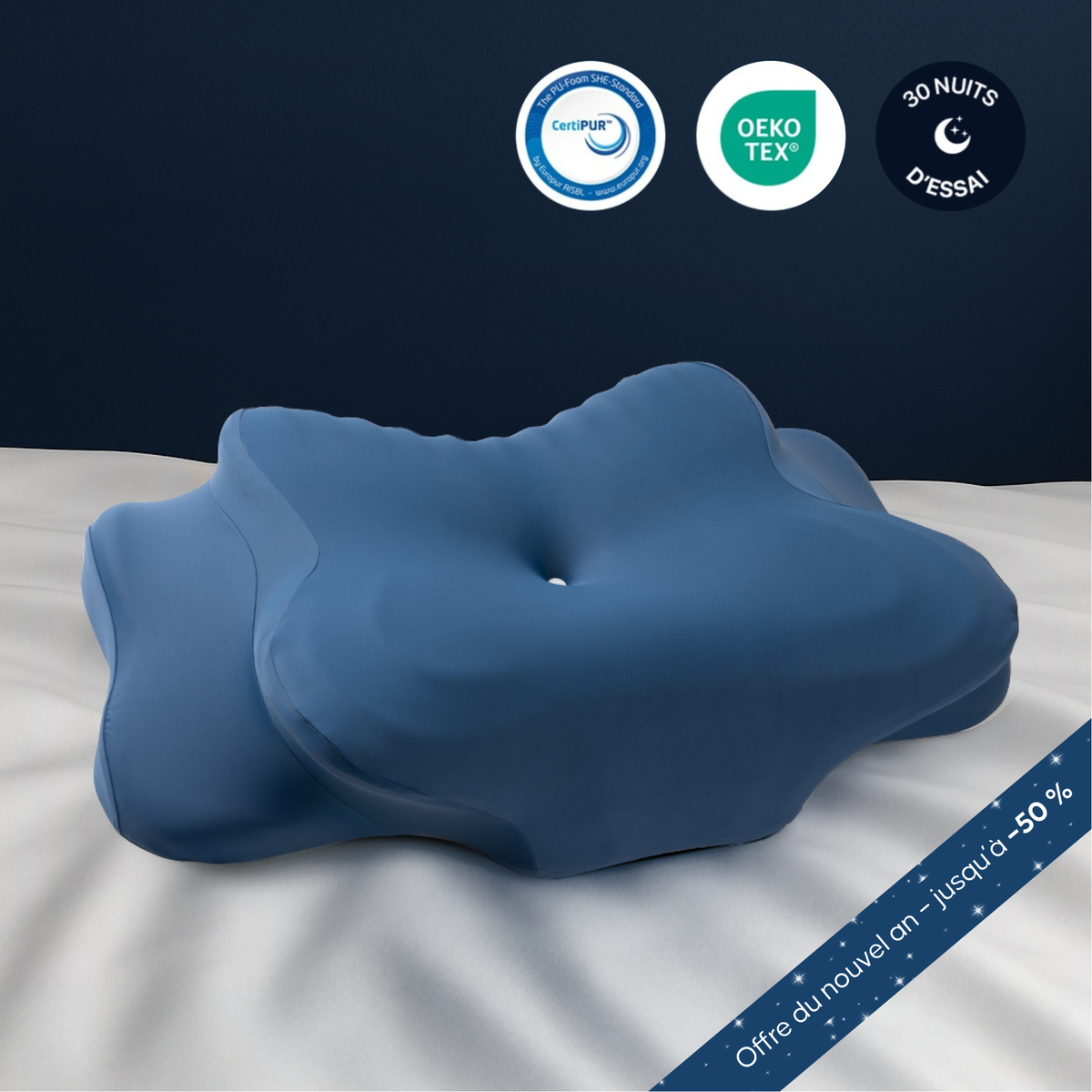 Oreiller Cervical Ergonomique SWZEC SOYA 3.0 - Mousse Mémoire De Forme, Hauteur Réglable 9/14 Cm, Rafraîchissant